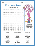 FISH IN A TREE Novel Study Word Search Puzzle Worksheet Activity