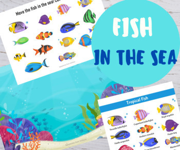 Preview of Fish in the sea | Summer Activities | Cut and glue | FREE