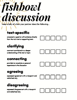 class discussion worksheet pdf
