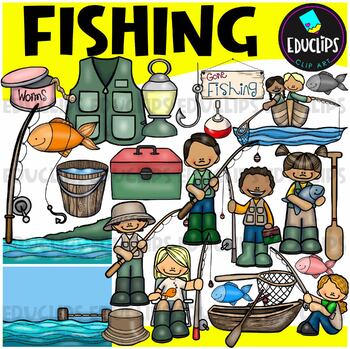 Preview of Fishing Clip Art Set {Educlips Clipart}