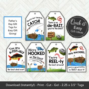 Fishing Fathers Day Gift Tag - Fisherman Gift for Dad or Grandpa
