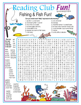 Fishing & Fish Fun Vocabulary rich Activity Pack