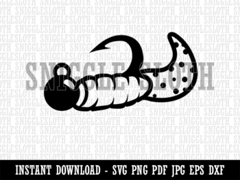 Fishing Jig Rubber Grub Lure Bait Angler Clipart Digital Download SVG EPS  PNG