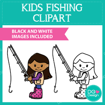 kids fishing pole clip art