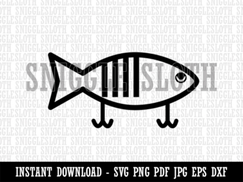 Fishing Lure Clipart Digital Download SVG EPS PNG PDF AI DXF JPG Cut Files