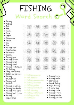 Fishing - Free Word Search Puzzle