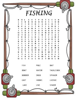Fishing Word Search by From Tots to Teens