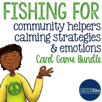 Preview of Feelings, Calming Strategies, & Community Helpers Card Game Bundle - Counseling