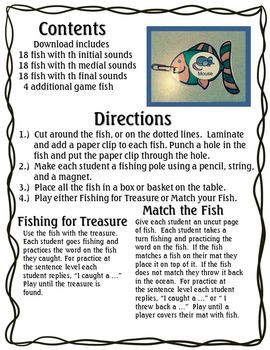 Fishing for Good Articulation Game Th FREE by Speech Gems | TpT