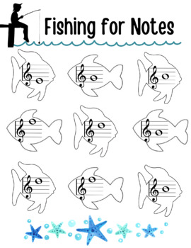 Preview of Fishing for Notes - Treble Clef Note Naming