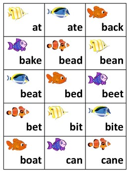 Preview of Fishing for Short and Long Vowel Sounds Card Game