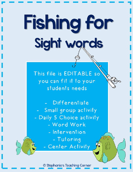 Sight Word Fishing Recording Sheet  Sight words, Recording sheets, Words