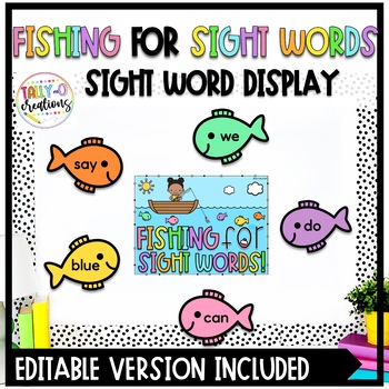 Fishing for Sight Words Display | Classroom Display | Editable