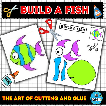 Preview of Fishy Creations: Cut and Paste Fish Building Activity-The art of Cutting and Glu