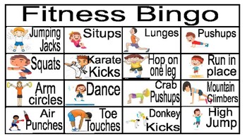 Preview of Fitness Bingo