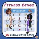 Fitness Bingo- 30 Unique Bingo Cards and Teacher Tools