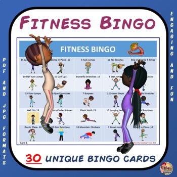 Preview of Fitness Bingo- 30 Unique Bingo Cards and Teacher Tools