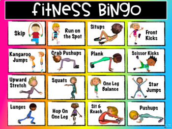 Physical Education Lesson - PE Fitness Bingo by Mr Bucks Phys Ed