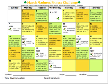 Preview of Fitness Calendar