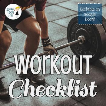 Preview of Fitness Circuit Checklist - Editable in Google Docs