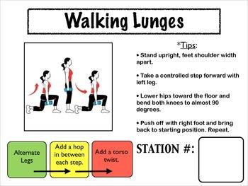 Preview of Fitness Circuit Station Cards