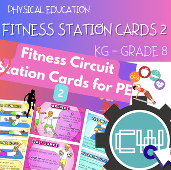 Preview of Fitness Circuit Station Cards for PE 2