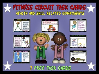 Preview of Fitness Circuit Task Cards- 7 Free Cards