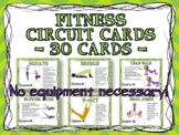 Fitness Circuit Training Cards - 30 Cards - No Equipment N