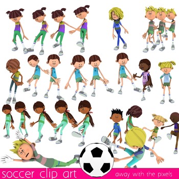 Preview of Fitness Clip Art - Soccer Football Commercial Use Clipart