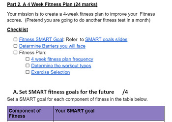 Preview of Fitness Culminating Activity
