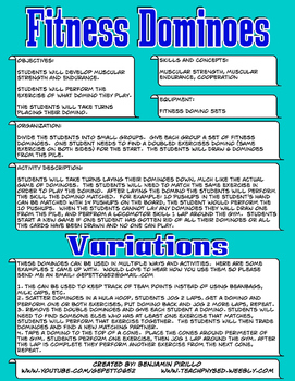 Preview of Fitness Dominoes