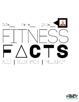 Preview of Fitness Fact Fluency (+,-, and x) Game