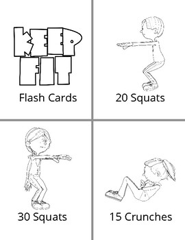 Preview of Fitness Flash Cards, Physical Literacy, Exercise, PE