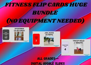 Preview of Fitness Flip Cards HUGE Bundle--Digital Google Slides--NO Equipment Needed