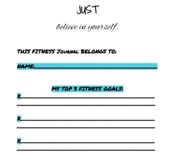Preview of Fitness Journal