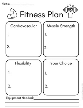 Preview of Fitness Plan Organizer Worksheet