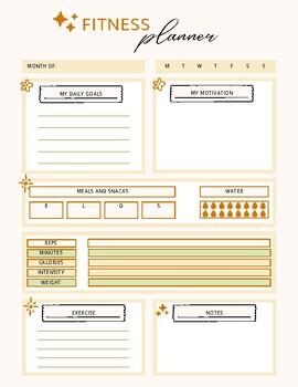 Preview of Fitness Planner Sheet