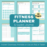 Fitness Planner and Guided Journal, Digital, Printable