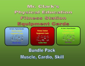 Preview of Fitness Station Cards Bundle Pack