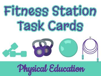 Preview of Fitness Station Task Cards - Editable in Google Slides