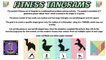 Preview of Fitness Tangrams | Printable | Calming Activity | Movement Breaks