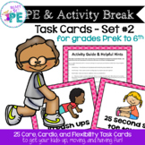 P.E. & Activity Break Fitness Task Cards- Set #2