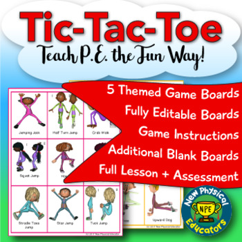 Preview of Fitness Tic-Tac-Toe for Physical Education, Elementary