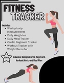 Fitness Tracker w/ Sample Workout, Meal, and Cardio Plan