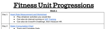 Preview of Fitness Unit Progressions (2 Weeks)