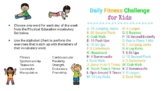 Fitness Vocabulary Word Challenge