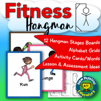Preview of Fitness and Skill Themed Hangman for Physical Education, Elementary