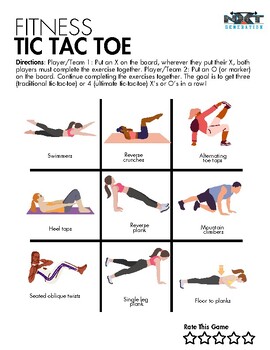 Preview of Fitness and Yoga Tic-Tac-Toe Game Templates
