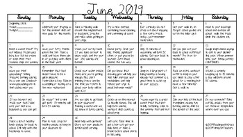 Fitness for Teachers: July 2019 Fit Calendar by Teaching with Grace