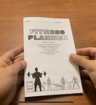 Preview of Fitness planner (Booklet style) for strength & cardio weight training unit.